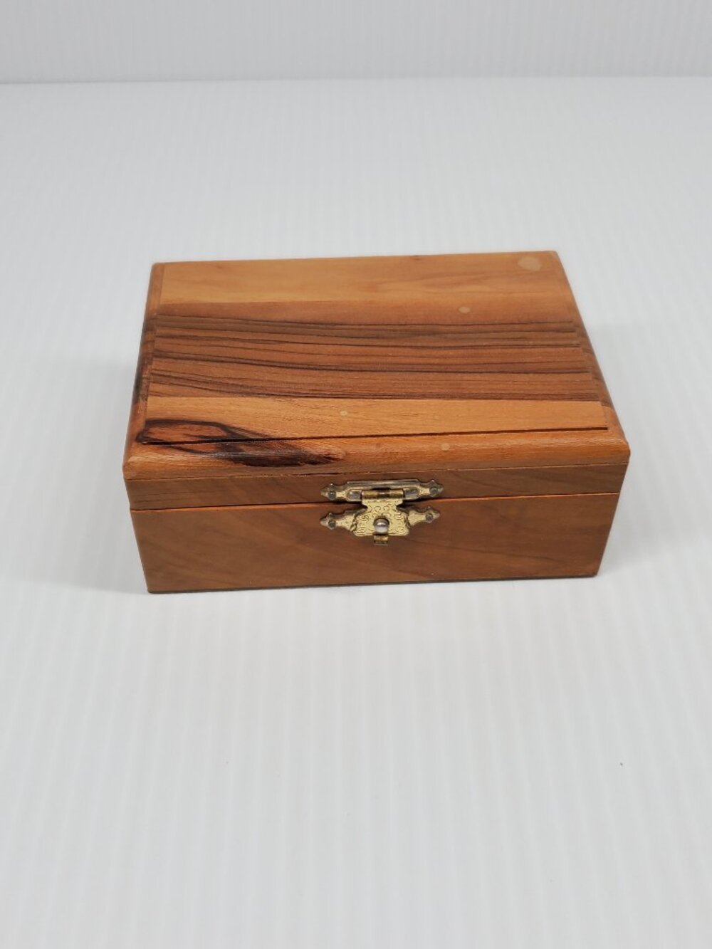 Hand Crafted Rectangle Olive Wood Trinket Box Carved in Bethlehem